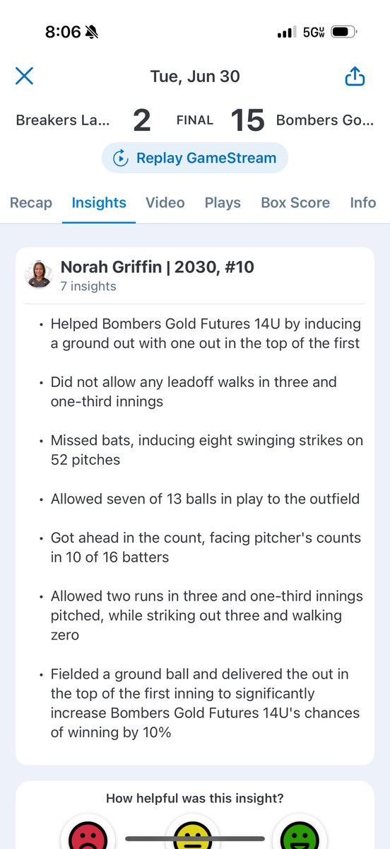 NorahGriff10's tweet photo. Went 2-0 yesterday. Threw 3 innings with 3 Ks and no walks. Back at it today at 4:00 PM and 6:00 PM! @bombers_academy @BombersTexas @triplecrownspts @AggieSoftball @LineDsoftball @PrepSoftball @SoftbalAmerica @D1Softball @TexasTechSB @ExtraInningSB @SoftballDown https://t.co/OL6EwfnsO6