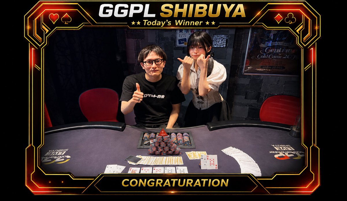 GGLIVETOKYO's tweet photo. https://t.co/6x9KRWqlqQ

【Fiftystack 5K】
1st sen様
2nd taiga2525様
3rd tuioku0613様
4nd CHROCHAN様
5rd urs様

【Daily NLH 3K】
1st Sugururu様
2nd 516様
3rd piyo10様
4nd Shiny様

Congratulation✨

#GGPL https://t.co/e6fk36esSk