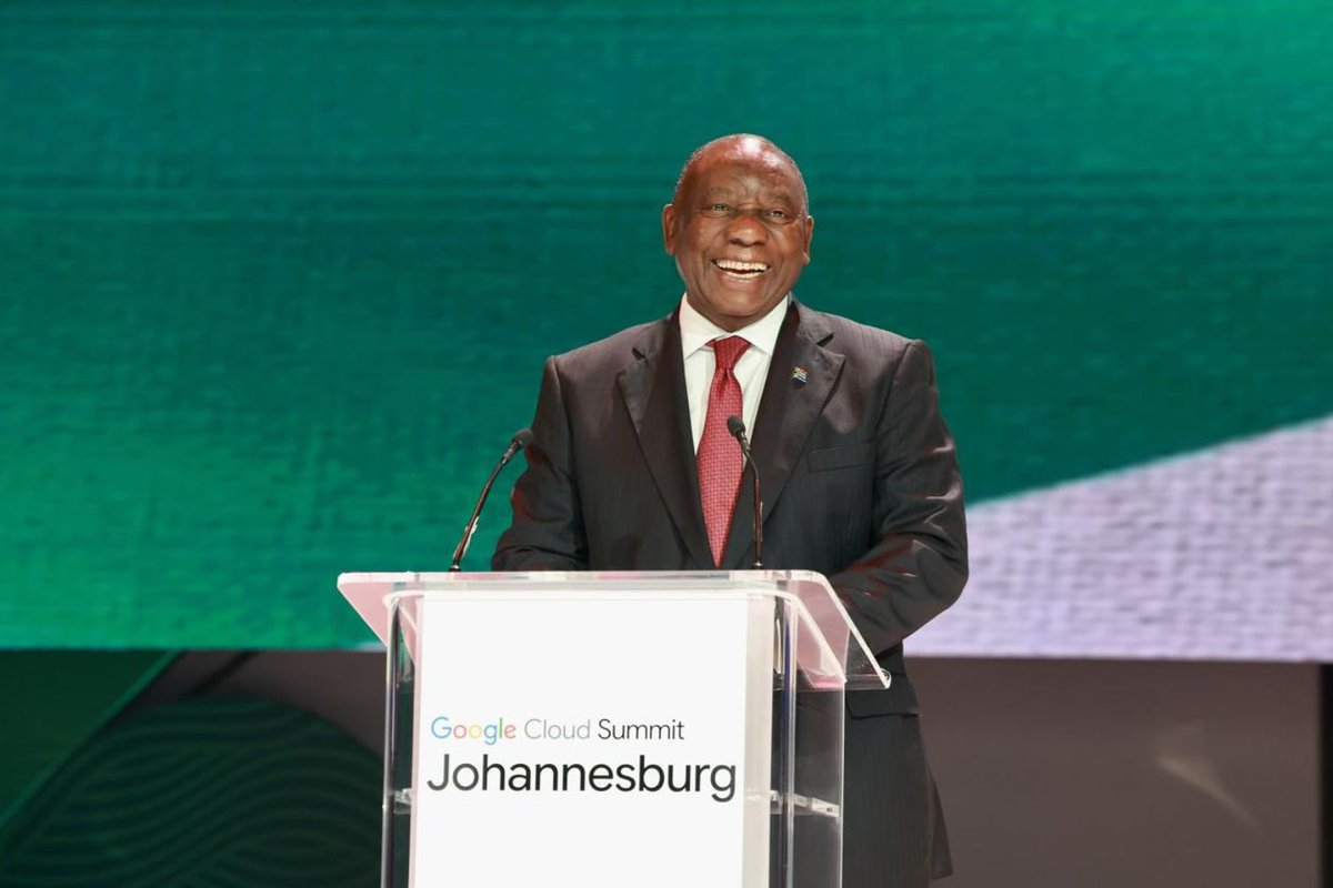 Wired2Tech's tweet photo. ‘Seize AI now,’ Ramaphosa warns, as Google unveils landmark cloud push [VIDEO] #GoogleCloud #GoogleCloudSummit #Google  @PresidencyZA @googleafrica 

https://t.co/flEifHnP6d https://t.co/xmeAZTU7t8