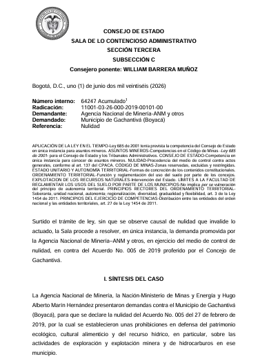articulo20's tweet photo. SENTENCIA RECOMENDADA 🗣
#Contencioso #Minero
@consejodeestado declara la nulidad del Acuerdo del Concejo del Municipio de Gachantivá (Boyacá) que prohíbe de manera absoluta las actividades mineras
RAD: 11001-03-26-000-2019-00101-00 https://t.co/CdFrQ1Hzib