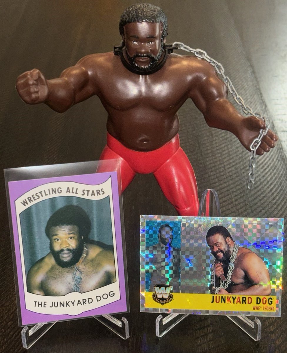 SunsetFlippin's tweet photo. The Junkyard Dog
First Card '82/First Chrome '06
#WrestlingCardWednesday
#WrestlingCards #TheHobby #WrestlingFigures
#Topps #WrestlingAllStars #WWF #LJN #JYD https://t.co/B4tGW3vfGQ