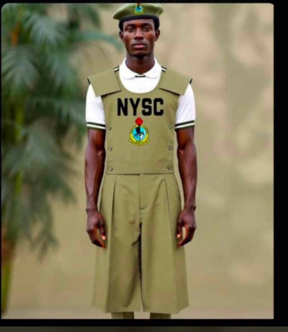 trigottista's tweet photo. 800 billion to redesign NYSC uniform 😭 https://t.co/wMFpc3osJE