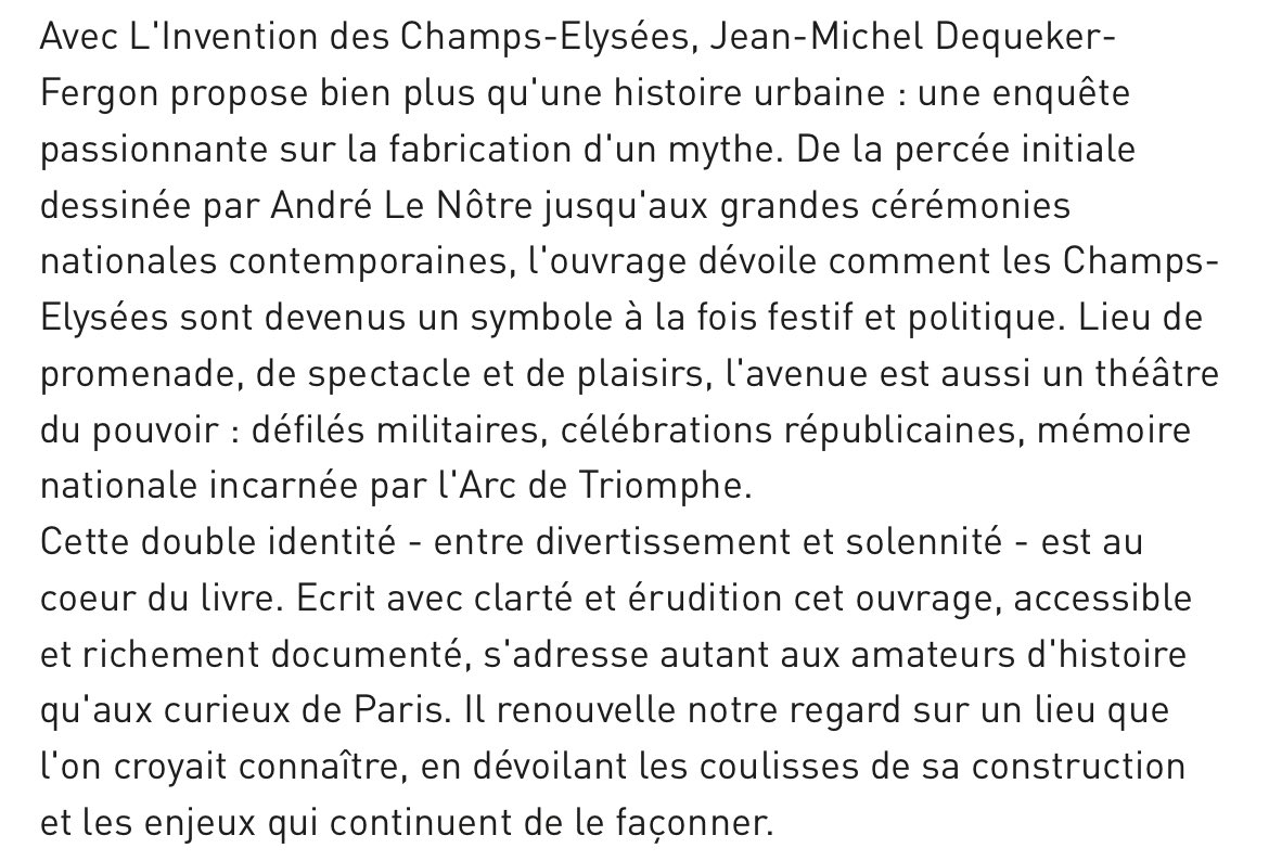 CavelierAntonin's tweet photo. A paraître en octobre chez @leperegrinateur 

L’invention des Champs-Élysées - Jean-Michel Dequeker-Fergon https://t.co/Na5WzgauAt