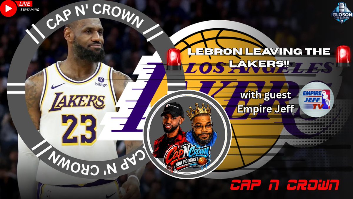 CapNCrownPod's tweet photo. Y’all know we had to discuss this!!

Shout-out to the homie @EmpireJeffTV for returning to the show to talk about where LeBron may be heading & the direction of the Los Angeles Lakers after his latest “decision”. Join us tonight at 11 PM ET / 10 PM CT / 8 PM PT. 🫡 #lakeshow #lebronjames

https://t.co/bmdQcbEsgf