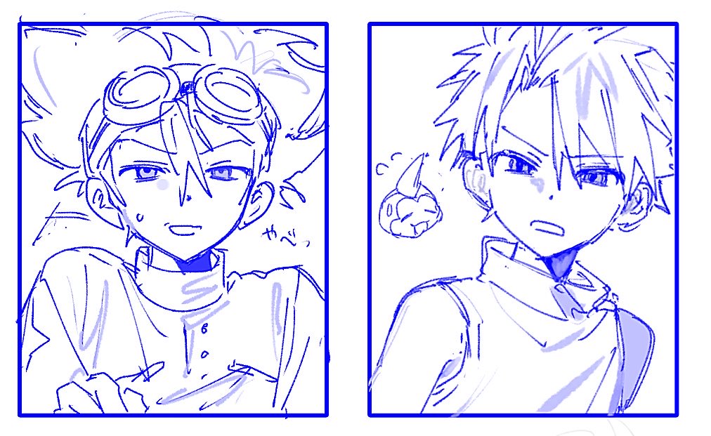 pn_55_ma's tweet photo. 下書きがいいお顔🧡💙 https://t.co/48UG8knkhm