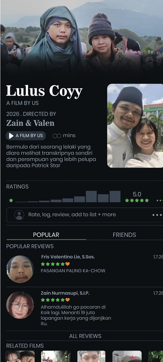 Uncringing's tweet photo. We made our own letterboxd page https://t.co/9B4o4i9IL9