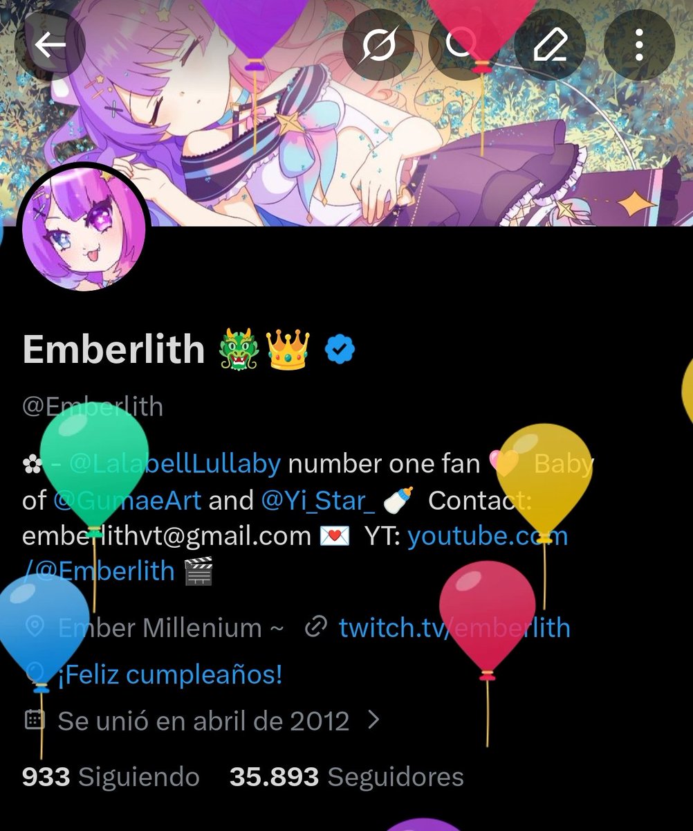 Emberlith's tweet photo. Hoy es mi cumpleaños!!! Feliz cumpleaños a mii!!! 🎂💜✨
Y sii, estoy viva, feliz y teniendo muy bonitos sueños!! 😎✨
(Pd: no sé usar twitter) https://t.co/5Lp0JDp2jP