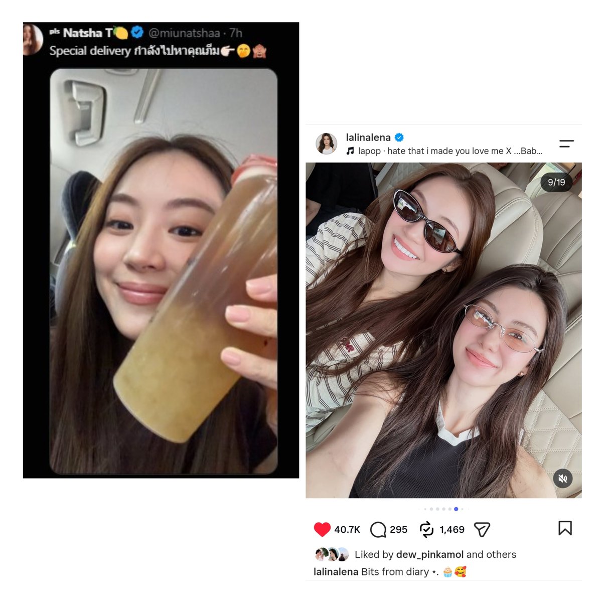 fluxiedust's tweet photo. Drama rumah tangganya #LenaMiu yang lengkap banget :

• Miu datang duluan sambil bocorin tipis-tipis soal series.
• Lena udah pesenin minuman buat Miu, tapi Miu pulang duluan, Lena Lalina ngambek.
• Miu ngebujuk Lena dengan bawain minuman.
• LenaMiu ketemu, rujuk, terus balik nempel lagi.
• Penutupnya, Lena Lalina upload feed Instagram dan tetap nyelipin foto Miu. Pakai lagu Hate That I Made You Love Me, yang vibes liriknya tentang seseorang yang nggak bisa berhenti mikirin orang yang dia sayang. 

Kalau lagi jatuh cinta emang paket lengkap, ada berantemnya, ada bucin nya, ada lucunya juga 🥹