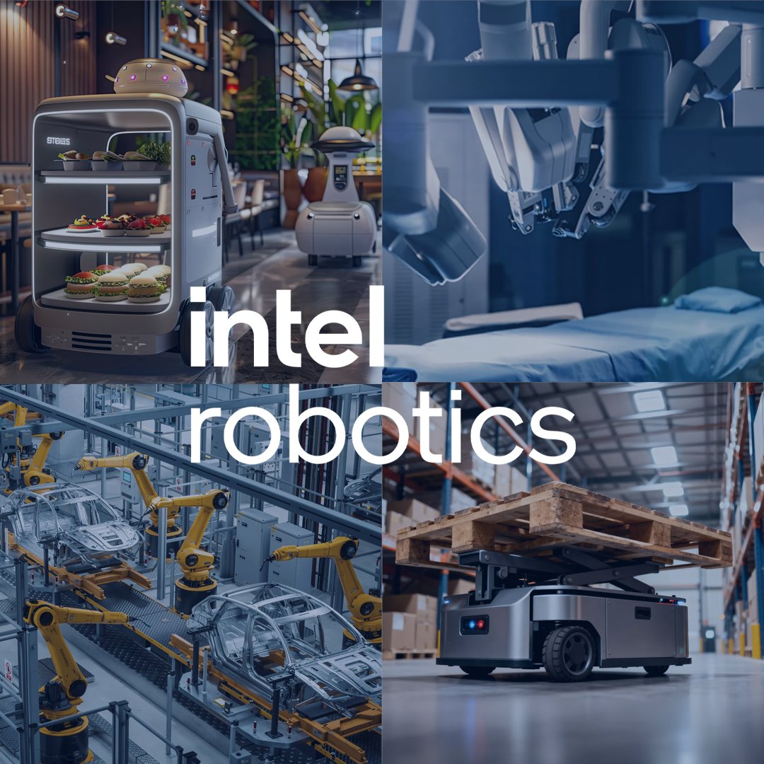 IntelJapan's tweet photo. インテルは、現実世界で働くインテリジェンスなロボットを効率的に運用、導入、拡張するためのオープンなプラットフォーム「インテル® ロボティクス」を発表しました。

インテルのエッジおよび組み込み向けの製品を使用して、リアルタイムのモーション制御と AI 推論を単一プラットフォーム上で実現します。

製造や物流から、小売り、接客の分野で働くロボットの開発をインテルが支援します。

🤖詳細はリプライから⬇️