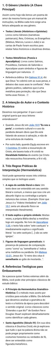vi5066's tweet photo. @BigBoss77br @SpiderboyN25 @marcoPlayer10 Existem critérios p/ entender como interpretar cada livro bíblico: gênero literário, intenção do autor e contexto histórico. A ciência que se dedica a estudar a Bíblia e responder dúvidas genuínas como a sua, se chama teologia, mtas vezes negligenciada, infelizmente. https://t.co/1OpXrLfGdG