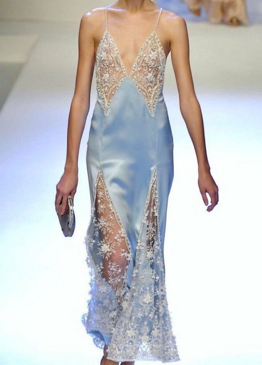 hannah_summers_'s tweet photo. Valentino spring 2007 rtw cornflower blue silk satin slip dress with intricate ivory-toned beaded lace panels. https://t.co/ZZgVcnky67