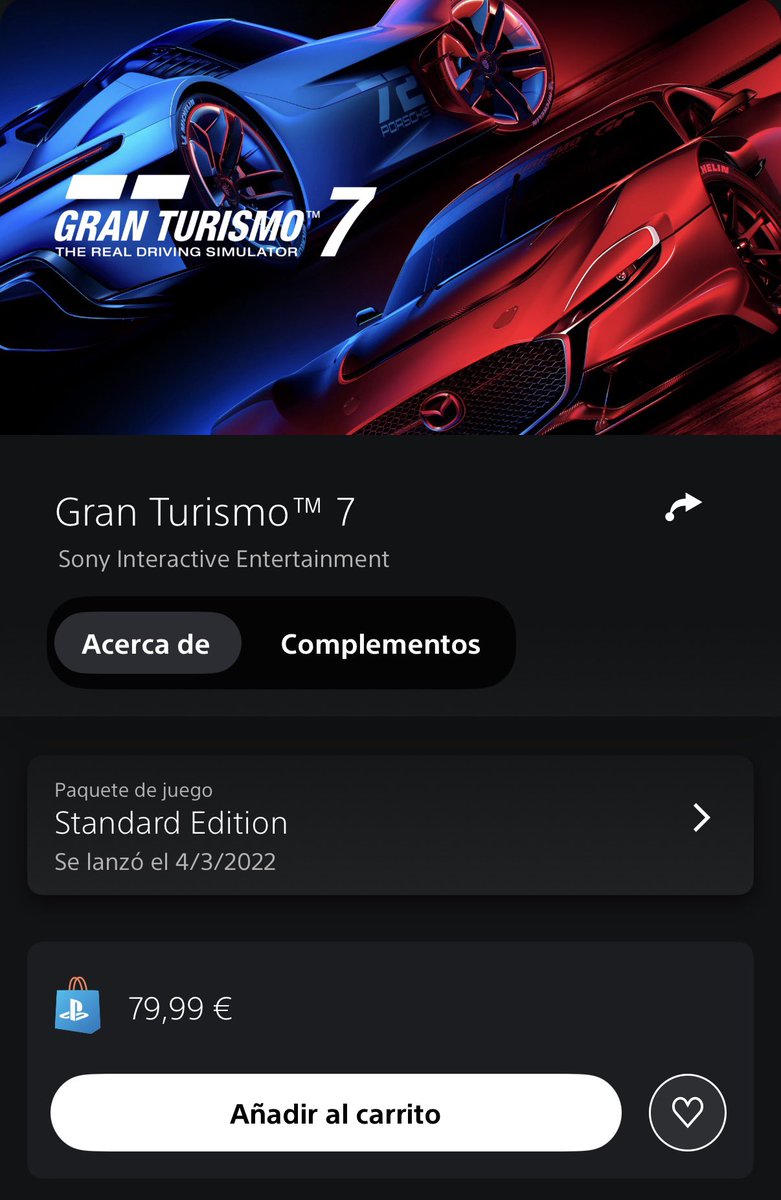 RockstarNation's tweet photo. Gran Turismo 7 tiene un precio de 80€ en la PlayStation Store, sin embargo en plataformas de segunda mano el mismo videojuego se puede adquirir por menos de la mitad de precio. 

Matar el formato físico es matar a la industria de los videojuegos. https://t.co/k3Wrl7mOWj