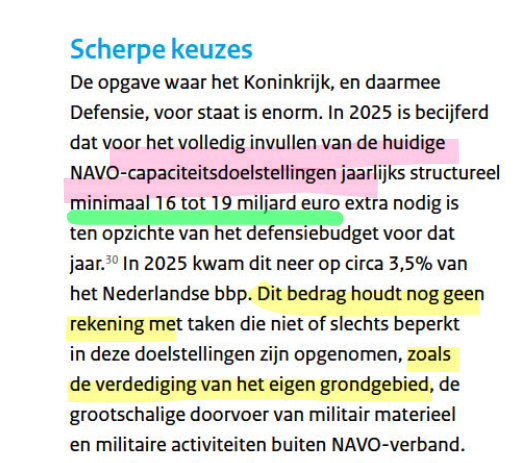 martijntjesmits's tweet photo. Verrassende passage in kersverse #Defensienota: de duizelingwekkende verhoging van de militaire uitgaven naar 3,5% bbp is dus niet beschikbaar voor de grondwettelijke verdediging van het eigen grondgebied. WAARVOOR DAN WEL?
https://t.co/GHD4kFmjIx https://t.co/7o05k5sZvZ
