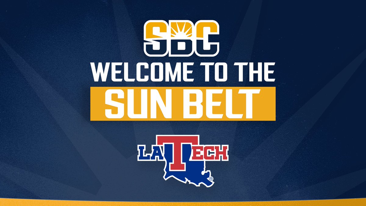 SunBelt's tweet photo. 𝗥𝗘𝗨𝗡𝗜𝗢𝗡 𝗦𝗘𝗔𝗦𝗢𝗡.

@LATechSports, a Sun Belt member from 1991-2001, rejoins the conference &amp; reunites long-standing regional rivalries ahead of the 2026-27 season. ☀️

📰 » https://t.co/xyuCBKslhr https://t.co/2JhNqcAaKk