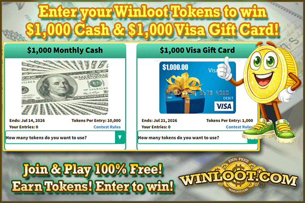Winloot's tweet photo. 🥵Beat the summer heat with two chances to 🏆win a cool grand!🥶
💸$1,000 Cash Prize - July 14th
🎁$1,000 Visa Gift Card - July 21st

✔️Play Winloot: https://t.co/yH57SnDti9
✔️Earn Tokens!
✔️Enter to #win prizes!
💯100% FREE!🆓 https://t.co/CRPMkeEnNg
