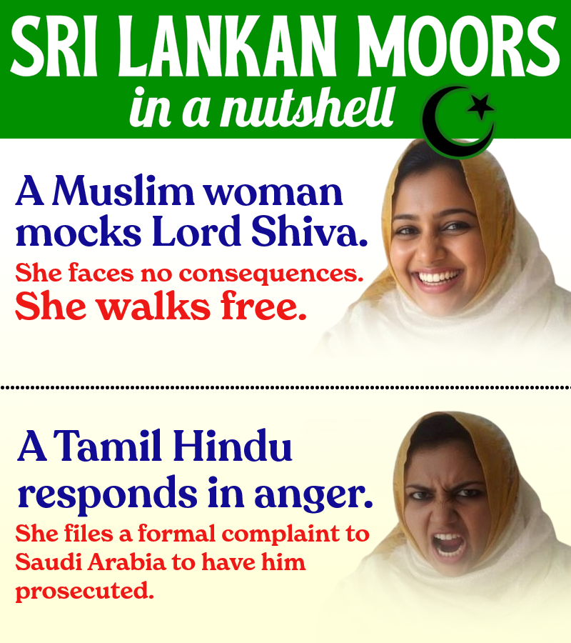 urfavthambi's tweet photo. Sri Lankan Moor logic: 'I can insult your god without any consequences because I don't believe in it. But you cannot insult my prophet even if you don't believe in him. 😡'
#EelamNews #SriLanka #Sinhala #Moor https://t.co/gRuUSDjHZK