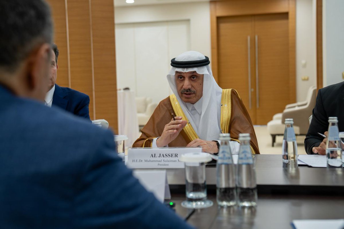 isdb_group's tweet photo. H.E. Dr. Muhammad Al Jasser, Chairman of the IsDB Group, was received by H.E. Mr. Nurzhan Nurzhigitov, Minister of Water Resources and Irrigation of the Republic of Kazakhstan, at the Ministry of Water Resources and Irrigation in #Astana.

The meeting focused on advancing cooperation in water security, irrigation modernization, climate resilience, and sustainable water resource management.

Discussions reviewed progress on the US$1.15 billion IsDB-financed Climate Resilient Water Resources Development Project, a landmark initiative to strengthen water systems, enhance climate resilience, and support communities, agriculture, and economic growth across Kazakhstan.

Dr. Al Jasser emphasized that resilient water infrastructure is fundamental to long-term development, strengthening food security, climate adaptation, rural livelihoods, and sustainable economic growth.