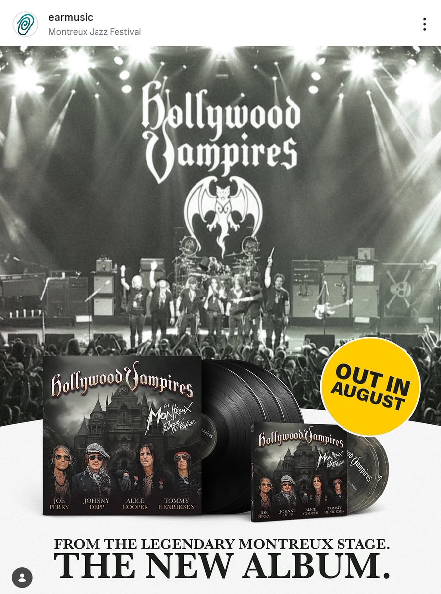 Qsoneko_'s tweet photo. Hollywood Vampires
At Montreux Jazz Festival 
8月発売…φ(..　)

IG /earmusic
#johnnydepp https://t.co/sC6kAd2w30