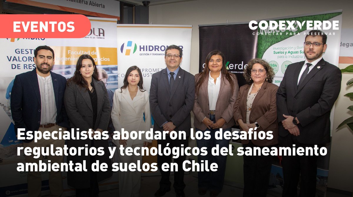 CodeXverde's tweet photo. 🗣️En seminario de Codexverde y la Facultad de Ingeniería y Negocios @UDLA_CL , expertos analizaron experiencias nacionales e internacionales de recuperación de terrenos contaminados, destacando la necesidad de fortalecer la regulación
https://t.co/5AGLNJ5SMH https://t.co/QUnks2ILdV