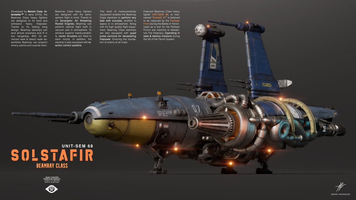 baranhasancebi's tweet photo. Continuing with the renders from old projects!

Meet Solstafir. A heavy fighter spacecraft used by the Partisan front.

https://t.co/u38LEKJyhZ

#blender #art #space #spaceship #3d #scifi #scifiart #conceptdesign #conceptart #hardsurface #nearfuture #spacecraft #vehicledesign https://t.co/l3yL9DiOCj