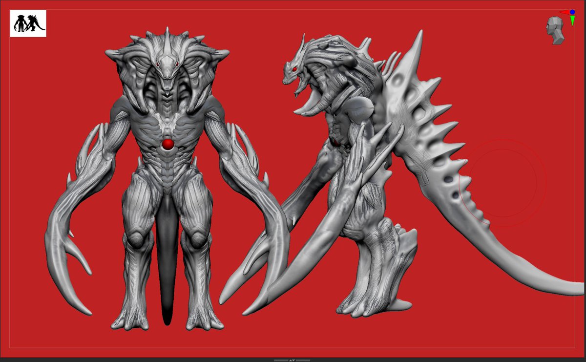 noykarmu's tweet photo. "KARMU" godzilla form wip! https://t.co/hGmOTJ0dik