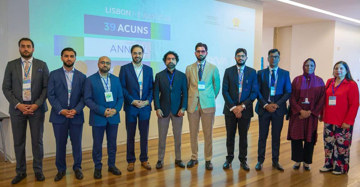 OfficialMUL's tweet photo. Lisbon, Portugal: A distinguished delegation from Minhaj University Lahore and Minhaj-ul-Quran International Europe arrived in Lisbon to attend the 39th Annual Meeting of the Academic Council on the United Nations System (ACUNS), held at Universidade NOVA de Lisboa from 1-3 July 2026. The delegation joined scholars, policymakers, and practitioners from around the world to engage with discussions on "Multilateralism Under Challenge and the Future of the Pact."

Over the next three days, Minhaj University Lahore delegates will present research at several sessions and chair key panel discussions, contributing South Asian perspectives on peace and conflict resolution, human rights, climate justice, and youth engagement, with special reference to multilateralism and its reforms. 

#MinhajUniversityLahore #MinhajUlQuran #Multilateralism #PeaceAndConflictResolution #ClimateJustice #GlobalDialogue #Lisbon #Portugal