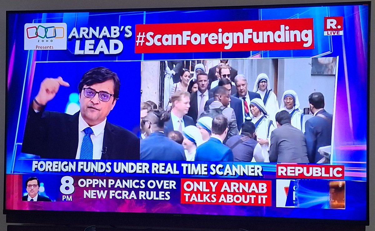 RatanSharda55's tweet photo. Good to see #ArnabGoswami discussing #FCRA - The Holy Cow for Left illiberal lobby and Evanglists. https://t.co/1aKBVcfO1b