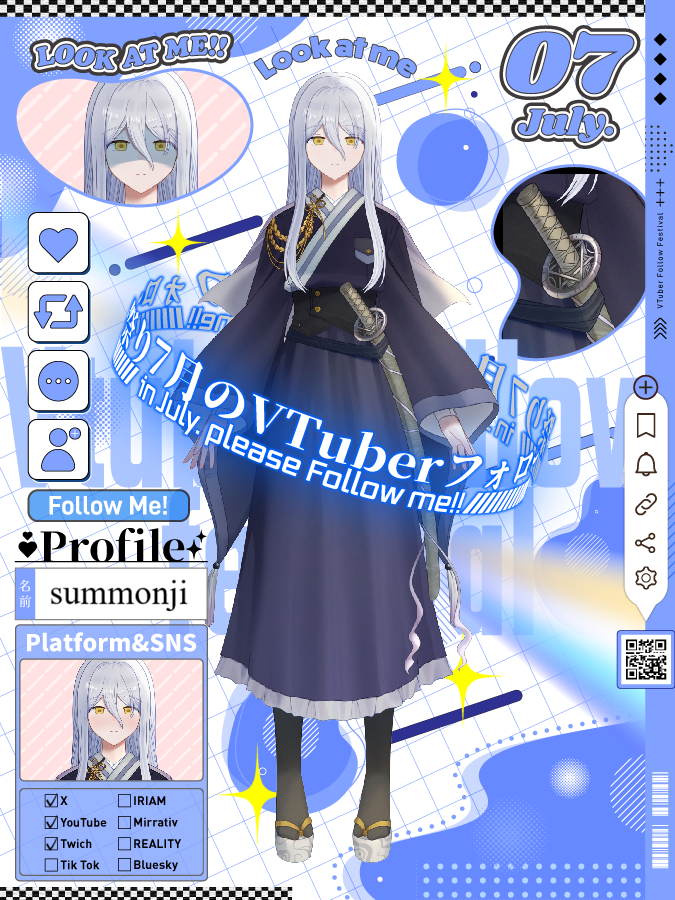 summonji20000's tweet photo. #立ち絵公開
はじめまして、summonjiです
Live2Dモデルをあさつき様（ @asatsuki933 ）に制作していただきました！

7/8（水）初配信予定です
🎮TwitchでFPSを中心に配信します
🎧Youtubeでイヤホンレビューをしています
デバイスオタクです

💬🔁❤👤巡回します

#7月のVTuberフォロー祭り‍　#おはようVtuber 　#新人Vtuber