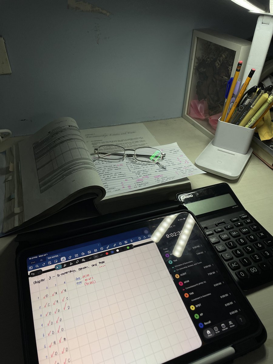 billfCPA's tweet photo. study log | 07.01.26

afar-tax day!

- consolidated fs (yes, 8 hours ginugol ko here. wth T^T)
- co-ownership, estates, and trusts

4 months to go. lezgo, fCPAs!!

#studytwt #cpatwt https://t.co/6MSznvTAhQ