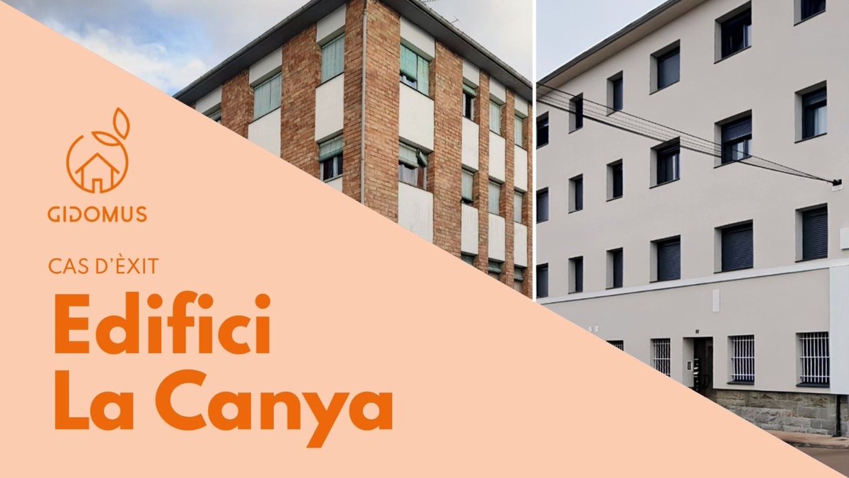 GiDomus's tweet photo. 🏢 L'edifici La Canya, un cas d'èxit de rehabilitació energètica amb #GiDomus. 

Gràcies a l'acompanyament tècnic i administratiu, una comunitat de propietaris ha transformat un edifici de 1965 en un immoble més eficient, confortable i preparat per al futur. 🧵👇 https://t.co/Wvuhd4Z91c