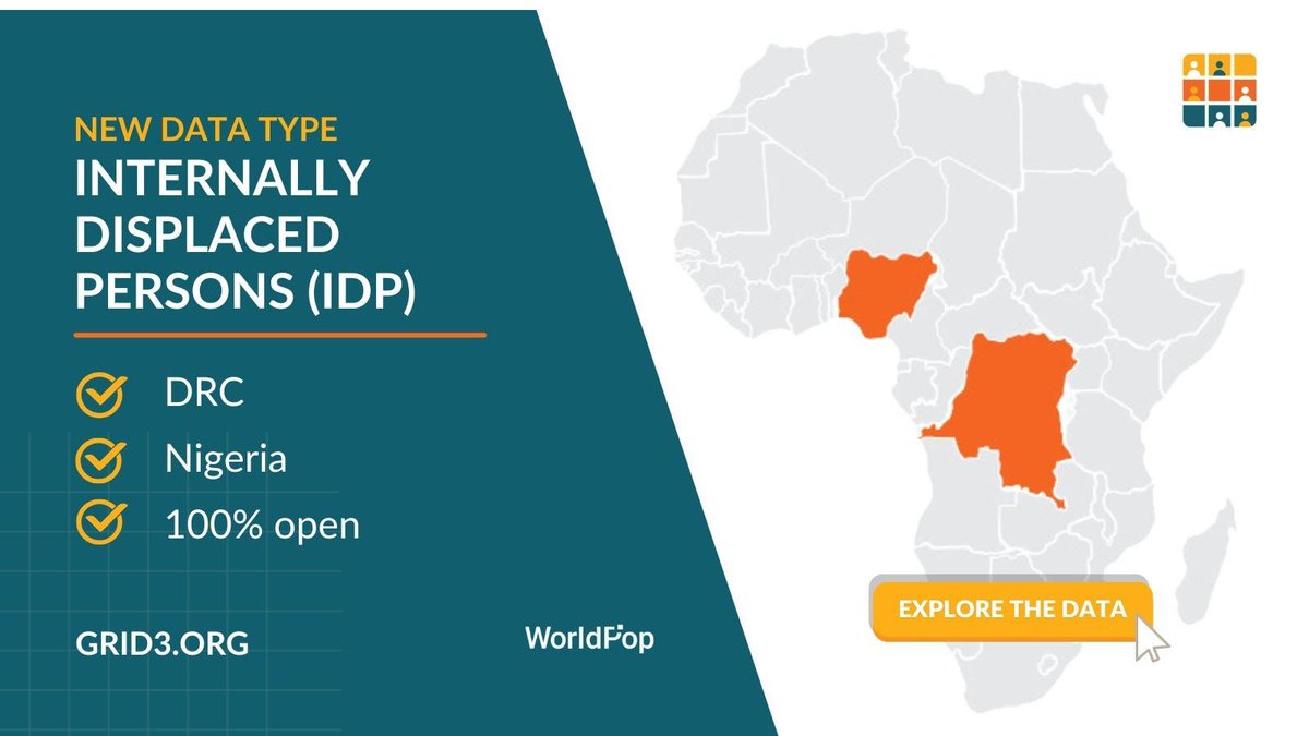 grid3global's tweet photo. Much of the data on #IDPs remain locked away in reports, PDFs, and spreadsheets.
GRID3 has developed a new methodology, in partnership with @WorldPopProject, that changes that.
#NGA https://t.co/ebBjoIy0kd
#DRC https://t.co/R2d62GyqJ4 https://t.co/Uu5jiApBNH
