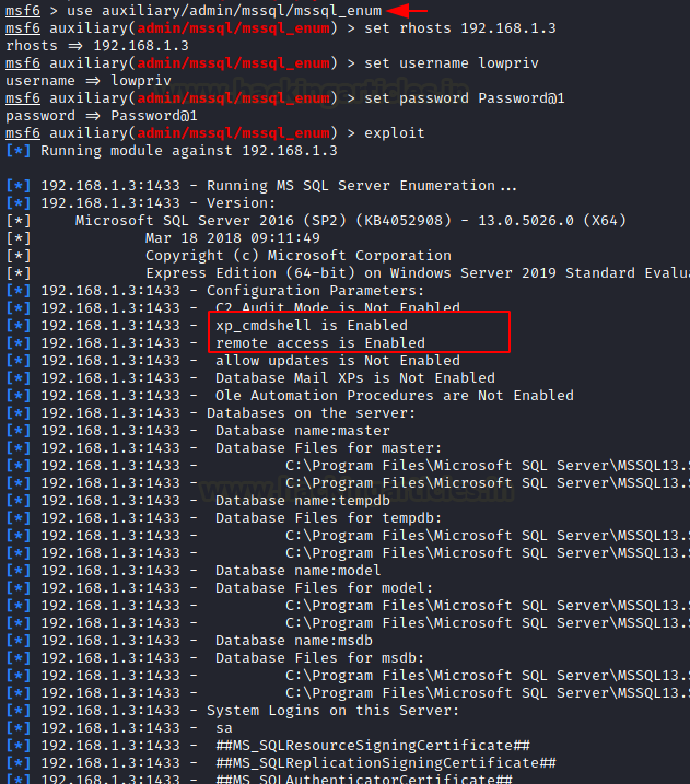 hackinarticles's tweet photo. MSSQL for Pentesters: Metasploit

🔥 Telegram: https://t.co/upuP8k8ckB
��� Twitter: https://t.co/Za7rYILz6E

Learn how to pentest Microsoft SQL Server using Metasploit, from server discovery and credential attacks to command execution and privilege escalation.

🧠 Topics covered:
• MSSQL Server Discovery & Enumeration
• Password Brute‑Force Attacks
• Database & Schema Dumping
• Command Execution via xp_cmdshell
• Privilege Escalation to sysadmin

📖 Read the full guide:
https://t.co/WWDRCsMnn4

#MSSQL #Metasploit #Pentesting #RedTeam #CyberSecurity #Infosec #EthicalHacking #Hacking 🚀