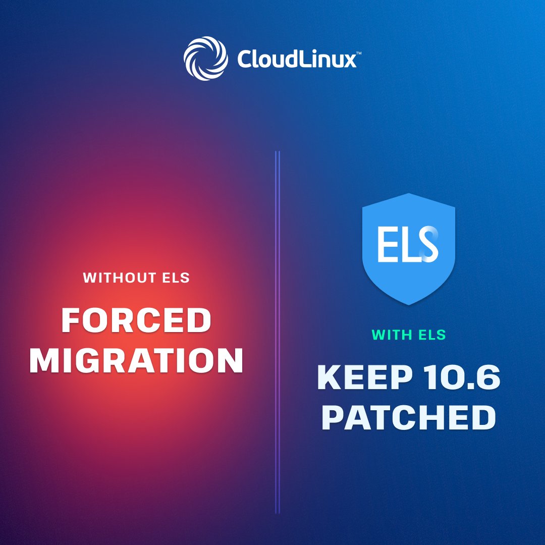 CloudLinuxOS's tweet photo. On a shared hosting server, an unpatched database isn't one site at risk. It's every customer site that touches it.

MariaDB 10.6 EOL: July 6. ELS for MariaDB keeps it patched while you upgrade on your own clock.

https://t.co/QHs0EoRThP https://t.co/K14tHgIQXQ