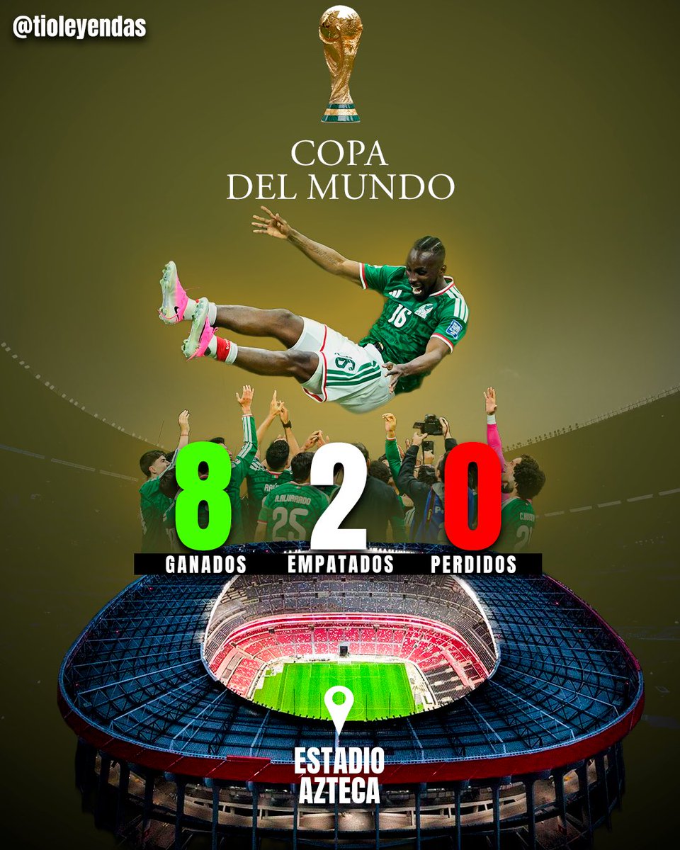 tioleyendas's tweet photo. Tal y como se los he repetido, una y otra vez hasta el cansancio, la cancha del Estadio Azteca es única en el mundo y es nuestra, es nuestro último reducto, la fortaleza de cemento al sur de la Ciudad de México. 

Anoche se disputó nuestro partido oficial número 88 y se consiguió la victoria número 69. Además, México llegó a 10 partidos mundialistas en Santa Úrsula y el récord subió a 8-2-0. 

El próximo domingo tendremos, quizá, la última cita de Copa del Mundo para este recinto mágico. Tenemos que volver a ganar 💪