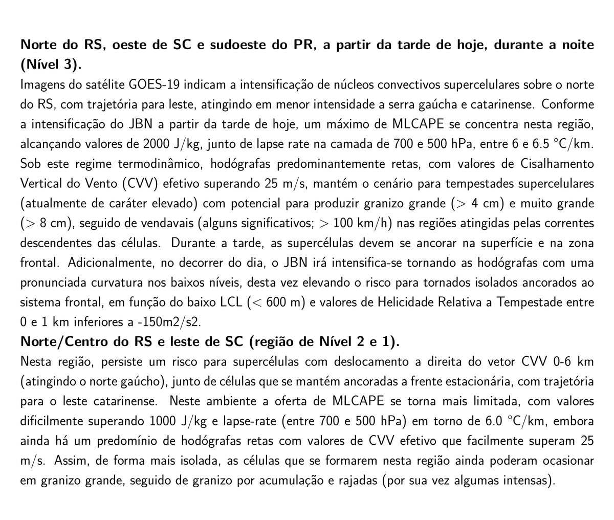 prevots_svr's tweet photo. Previsão convectiva de hoje (01/07/2026), válida até 12Z de amanhã. https://t.co/GJvwAcpDe4