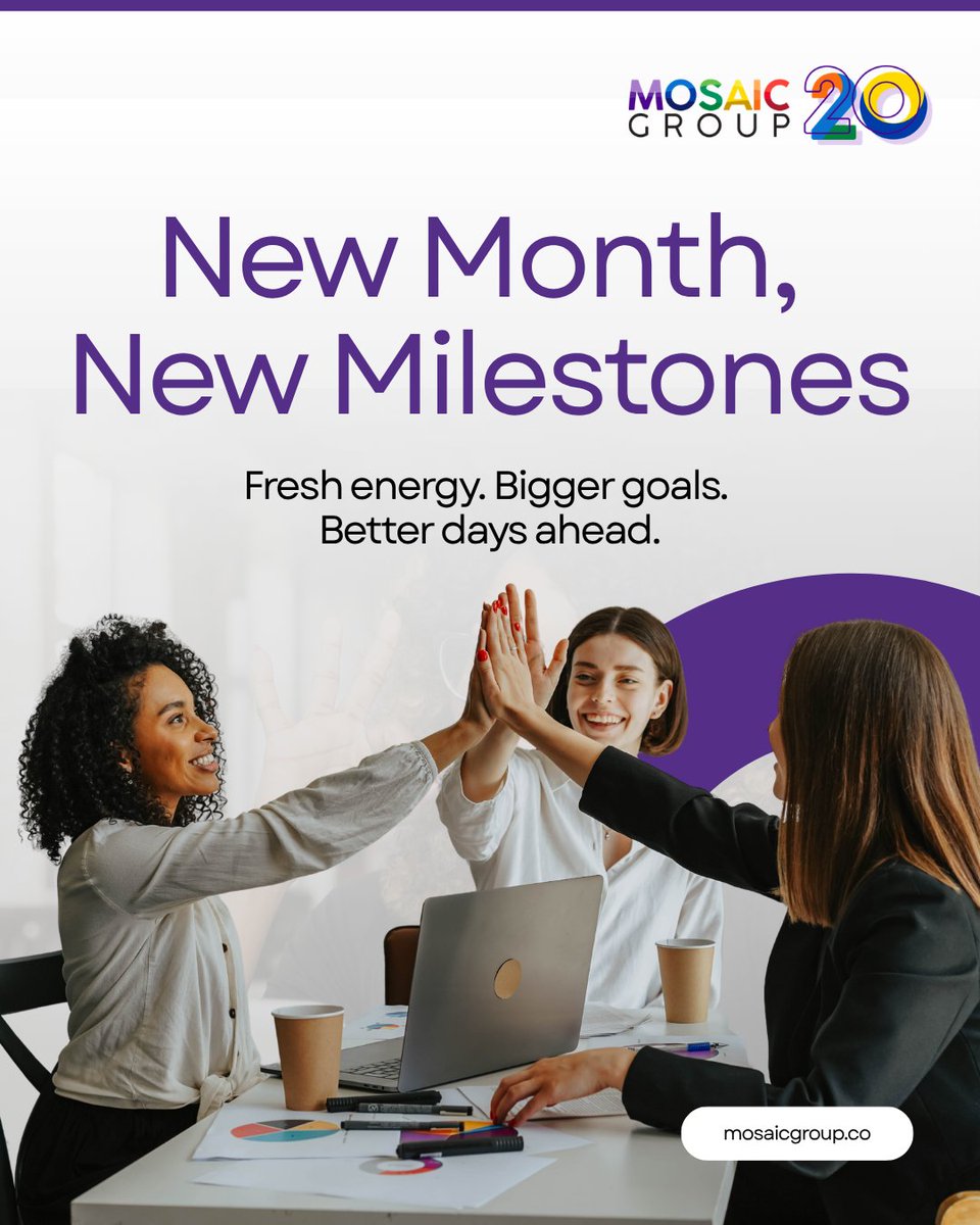 TheMosaicGroup's tweet photo. Welcome to July!

A new month brings fresh energy, bigger goals, and the opportunity to turn your vision into action. 

Let's make this month count. What major goal are you tracking down this July? 👇

#NewMonth #FreshEnergy #BiggerGoals #Motivation #July2026 #TheMosaicGroup https://t.co/UC5bNkKy5j