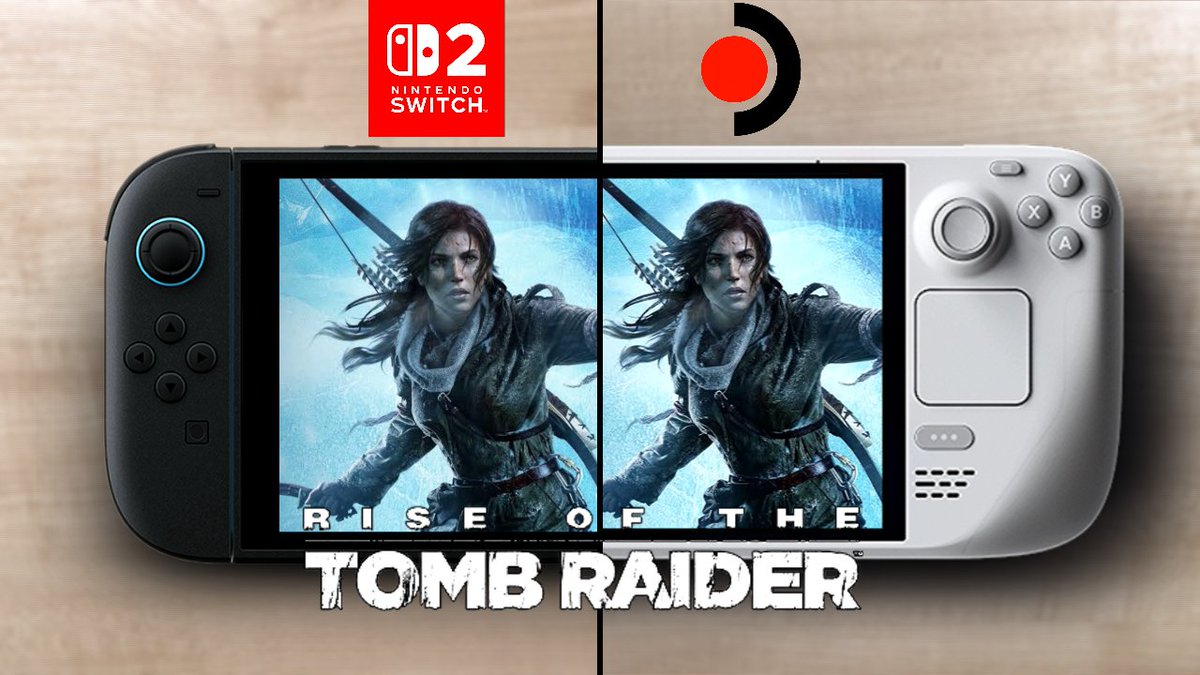 HandsOnPower's tweet photo. Rise of the Tomb Raider - side by side comparison between Nintendo Switch 2 and Steam Deck Oled
👉https://t.co/xloJqvByyp
#handsonpower #nintendoswitch2 #steamdeck #tombraider https://t.co/eRVQovpFf3