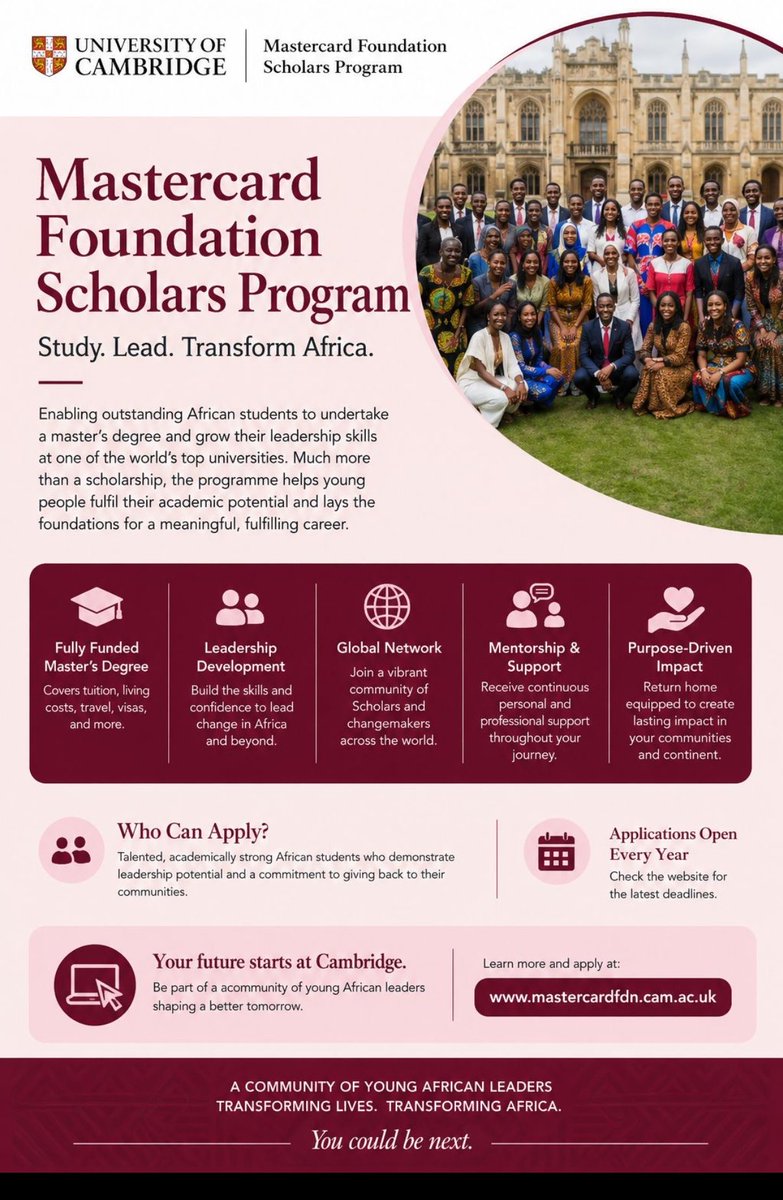 Yvonne_Maphosa's tweet photo. These scholarships could help someone you know. https://t.co/1BjYZMFJlV