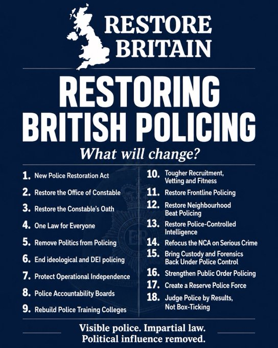 Alexandr4Denman's tweet photo. Restore Britain will bring back policing as it should be in Britain ! Join today! https://t.co/16Uz3zI9s1