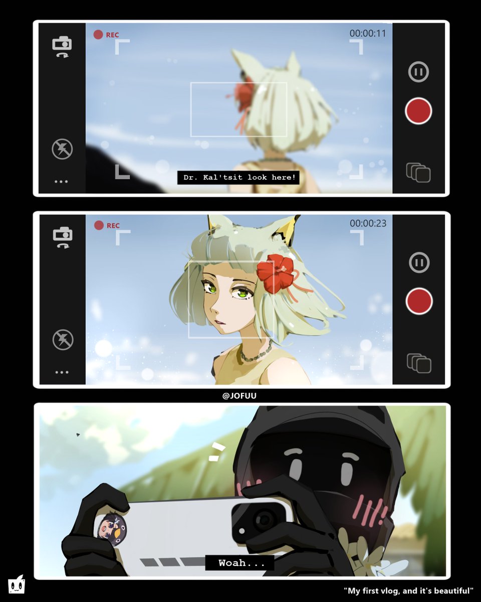 JOFUU_Artist's tweet photo. "My first vlog, and it's beautiful" #アークナイツ #明日方舟 #Arknights https://t.co/Q5u8MZuf9L