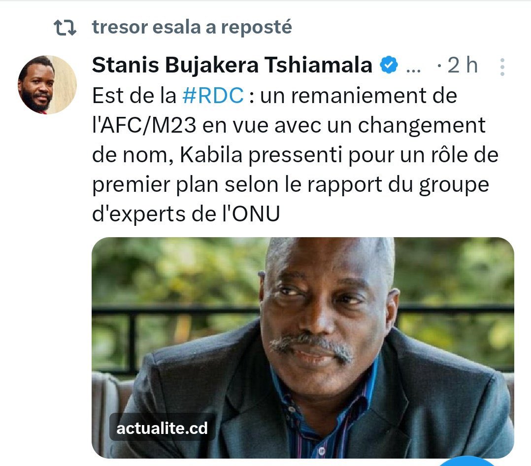 congotelema243's tweet photo. Eux-mêmes le confirment aujourd’hui 🤷‍♀️ 

Rapport ONU : Remaniement AFC/M23, changement de nom, Kabila pressenti. 

Ce qu’on dénonçait depuis longtemps n’était pas du "complotisme". 
C’était la réalité. 

#RDC #EstRDC #ONU https://t.co/V55TzSjB9t