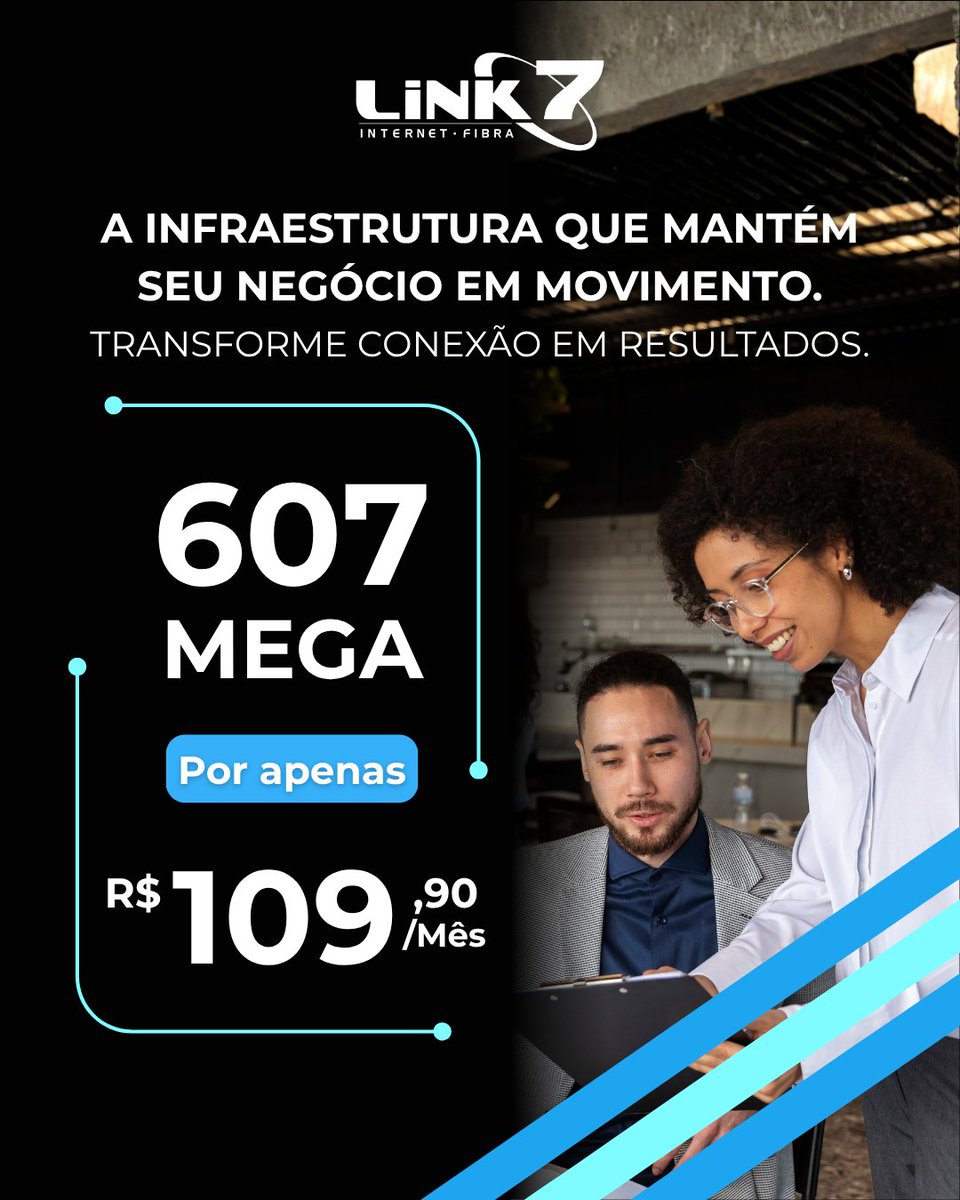 Link7internet's tweet photo. Negócios modernos precisam de uma conexão à altura dos seus desafios.

Mais velocidade para equipes, sistemas e atendimentos funcionarem sem interrupções, mantendo a produtividade em alta todos os dias. 🚀🏢

#link7 #internetempresarial #internet #wificorporativo https://t.co/gsAqFgwwqO
