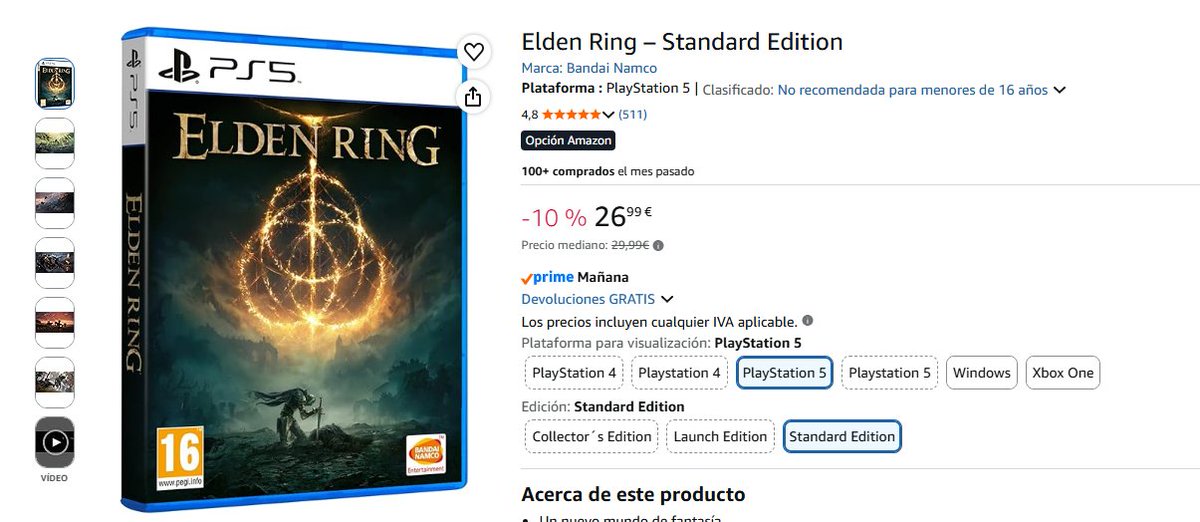 _Scotta16SFC's tweet photo. Juzguen vosotros mismos y de verdad, díganme si merece más la pena el digital que el físico.

Elden Ring en formato FÍSICO: 26'99€ en Amazon
Elden Ring en formato DIGITAL: 59'99€ en PS Store

Y esto es solo UN EJEMPLO. https://t.co/mzSCQlx7He