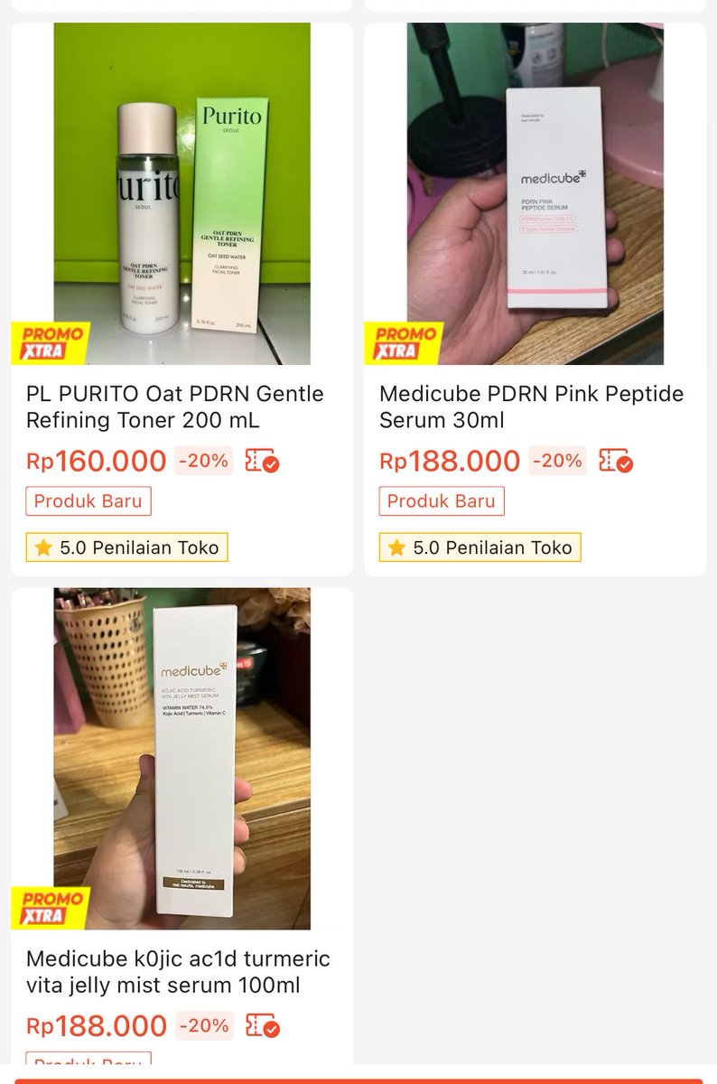 thinkerbeluck's tweet photo. @gfttjo Inj kakk skincare korea baru semua kecuali purito preloved pemakaian 2x
ORI 100% yaa
https://t.co/h9XRgBVx4m https://t.co/sKerNEvk6P