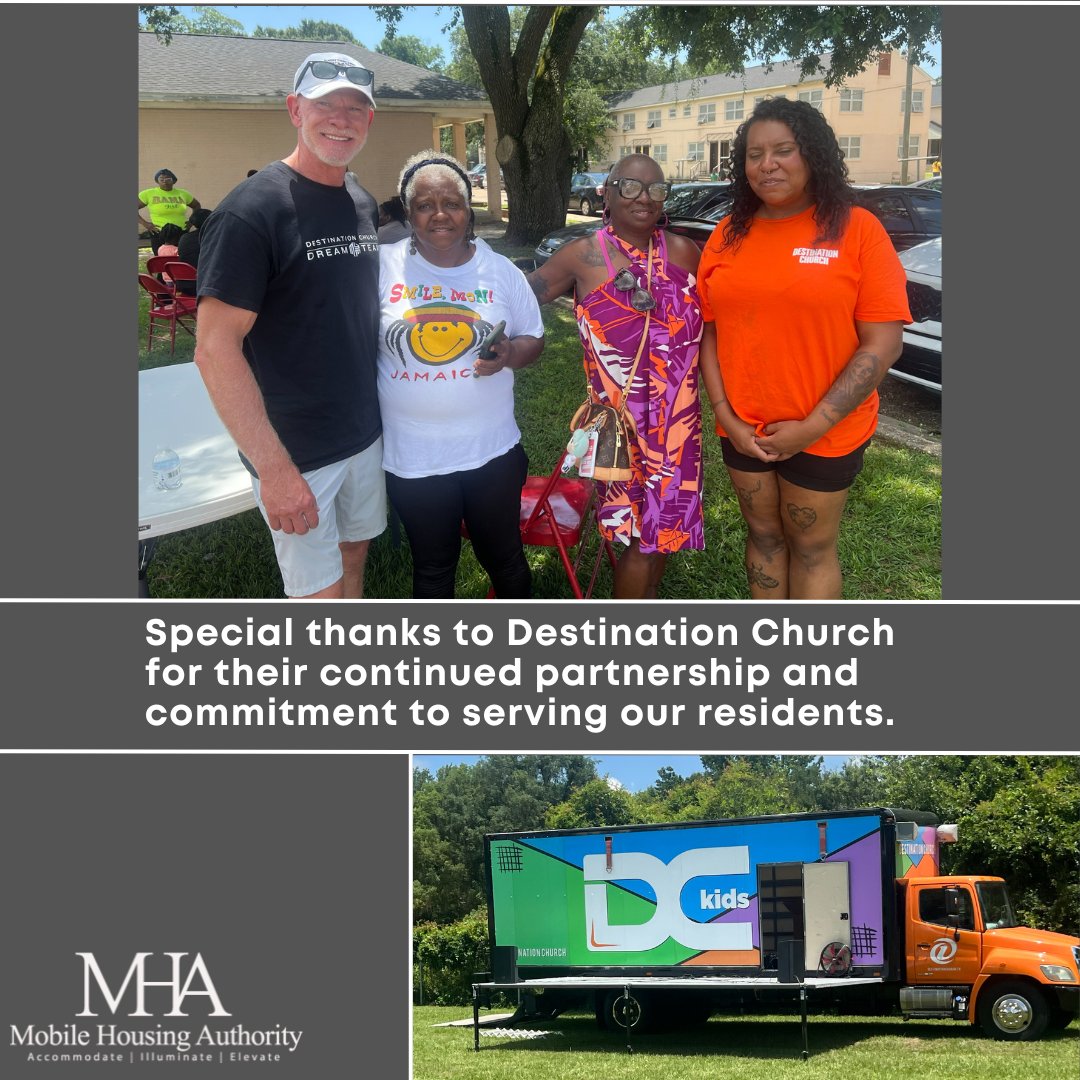 mhauthority's tweet photo. On Saturday, June 27, 2026, from 10:30 a.m. to 12:30 p.m., the Mobile Housing Authority partnered with Destination Church to host a fun-filled Block Party at Oaklawn Homes. https://t.co/OwCTIsU6Qf