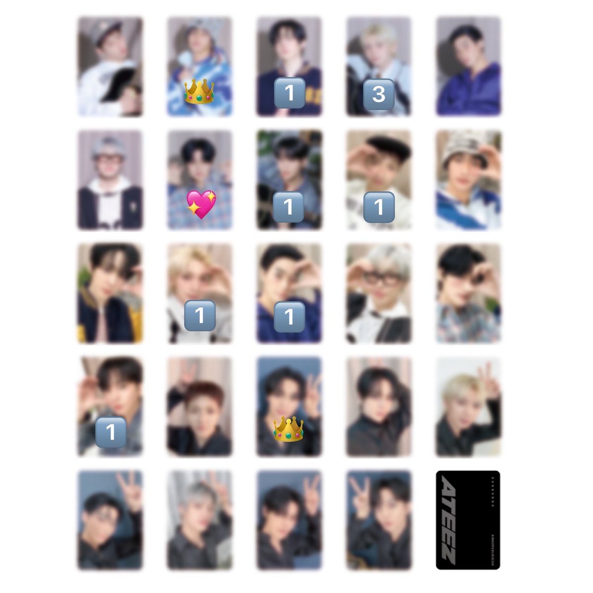 Gvv_o_'s tweet photo. ATEEZ FC オンラインくじ

求￤画像💖>>👑

譲￤ホンジュン・ユノ・ヨサン・サン・ジョンホ

✧郵送交換のみ
✧同日発送希望
✧リプ､DMにてお願いいたします🌟
(優先順位ございますお返事お時間いただく場合がございます) https://t.co/mXJmrkqnJX