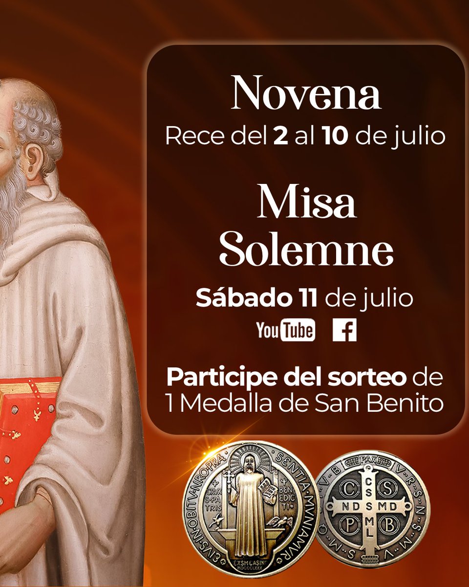 Cab_Ecuador's tweet photo. Alejemos al demonio y las tentaciones de nuestras vidas con la intercesión de los Santos y Ángeles.

Regístrese GRATIS y sea parte del curso online de #CombateEspiritual.

https://t.co/7N9Abb6K1z 

✨Con su registro esta participando del sorteo de una Medalla de #SanBenito. https://t.co/RZYwwPPOn4