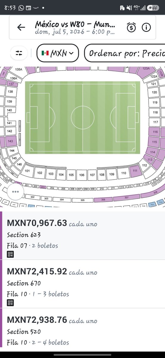 siempreazulcel's tweet photo. Boletos para el partido de Mexico @miseleccionmx en la plataforma Stubhub. Los mas baratos en $71 mil, los mas caros en $347 mil. ¿Los pagarías? https://t.co/Zq5fZMCQtZ
