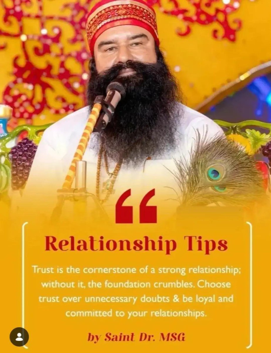 MInsan83959's tweet photo. In today's times, relationships are constantly falling apart.
Saint Dr. Gurmeet Ram Rahim Singh Ji Insan inspires people to save their relationships and encourages them to spend time with their families.
#Relationships
#RelationshipReality
#RelationshipGoals
#Wisdom https://t.co/d9gbBh98pp
