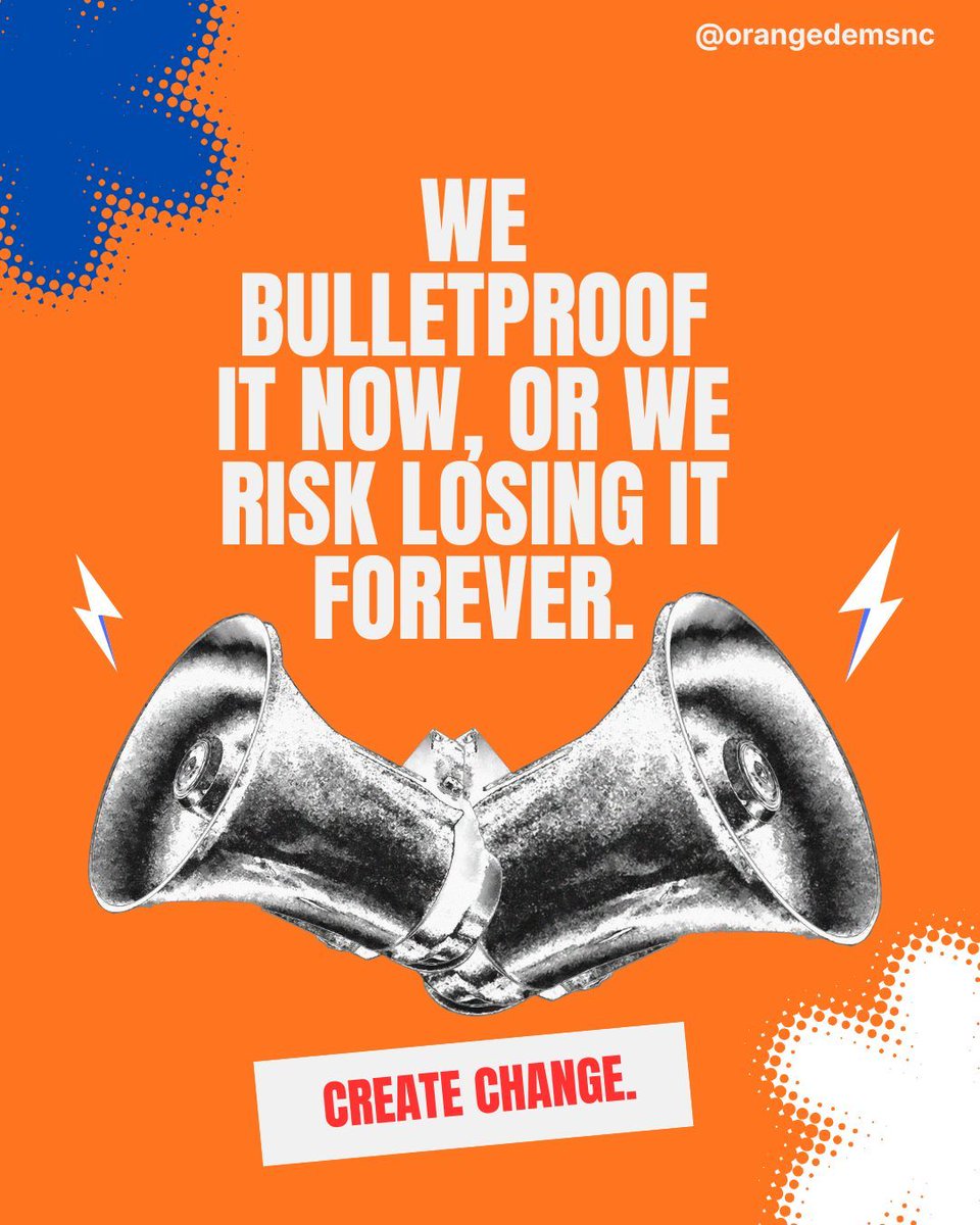 orangedemsnc's tweet photo. Democracy doesn't maintain itself. Every generation must choose to defend it.
OC Democrats are calling for the systematic bulletproofing of democracy: fair elections, independent courts, enforceable limits on power. Read the full breakdown. 🔗 https://t.co/M2vfYlLCAx https://t.co/EmAhRDrHpu